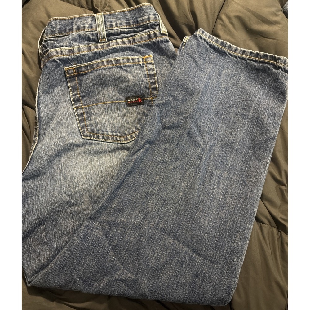 Ariat Cat2 FR Jeans Mens 42x32 M3 Loose Straight Work Wear Denim Flame Resistant